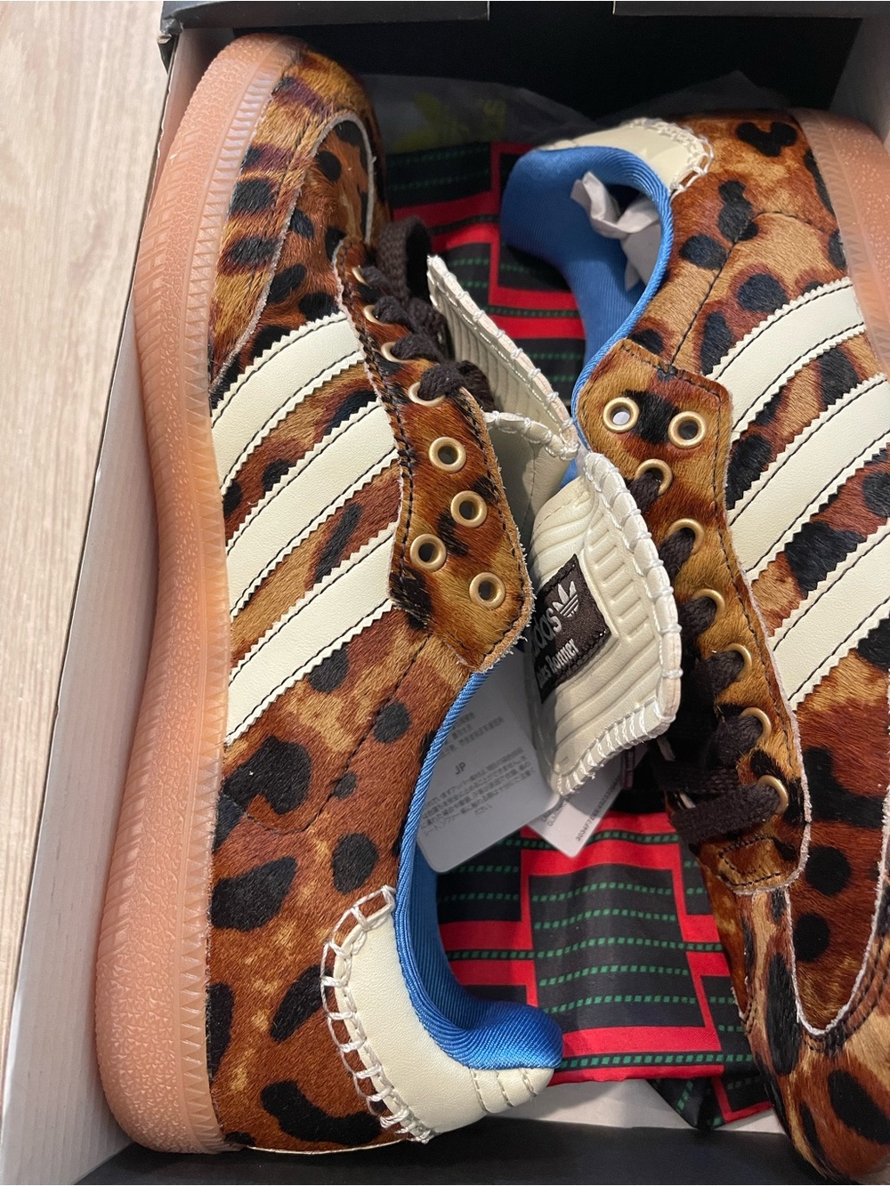 New In Box Adidas X Wales Bonner Pony Hair Leopard Samba Sneakers Sz 7.5 Rare - Picture 6 of 16